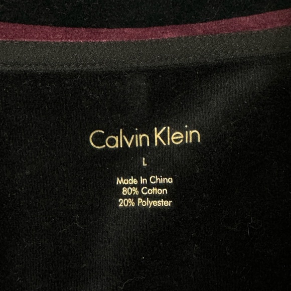 NWT CALVIN KLEIN VELOUR WOMENS BLACK AND PURPLE STRIPE ZIP JACKET Sz L - Picture 11 of 13